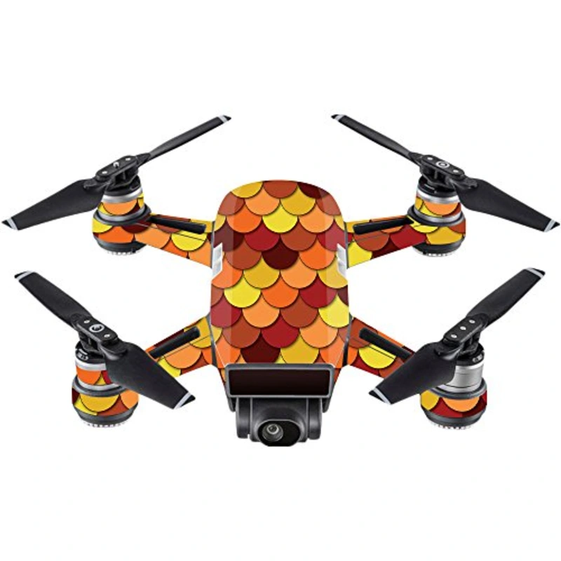 MightySkins Skin Compatible with DJI Spark Mini Drone  Red Scales | Protective, Durable, and Unique Vinyl Decal wrap Cover | Easy to Apply, Remove, and Change Styles | Made in The USA