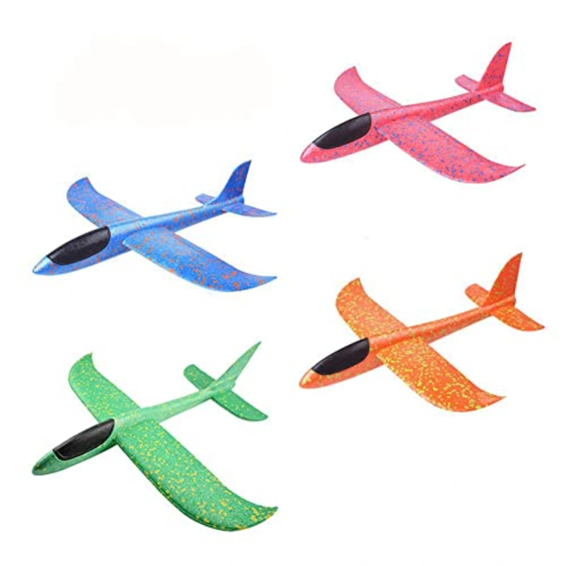 Ytzada Manual Throwing Foam Airplane Toys, 4PCS Glider Plane Model Aircraft Kit for Boys Girls Toddlers Adults Outdoor Sports